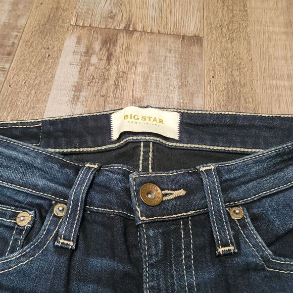 Big Star Skinny Jeans Womens 25R Blue Stretch Denim Pants Dark Wash - Picture 2 of 8
